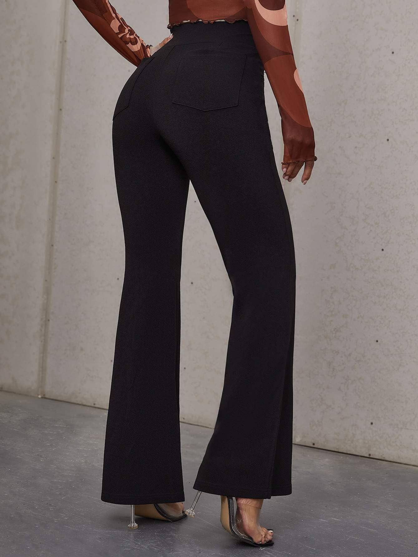 Flarix - High waist slant pocket flare leg pants