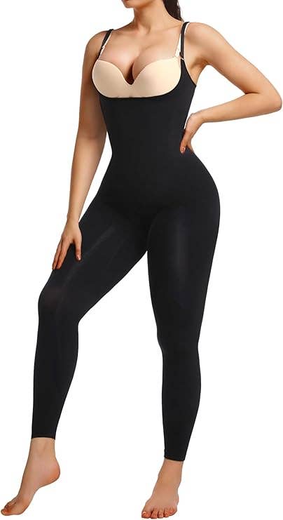 SHAPERX Seamless Full Body Bodysuit Open-Chest Design